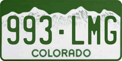 CO license plate 993LMG