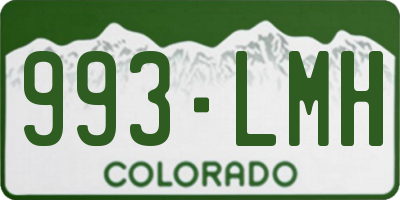 CO license plate 993LMH