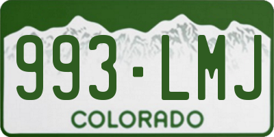 CO license plate 993LMJ