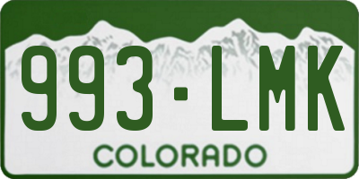 CO license plate 993LMK