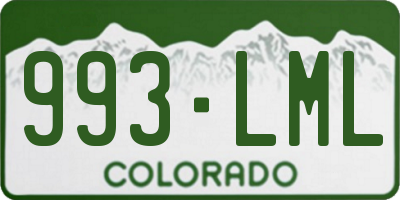 CO license plate 993LML