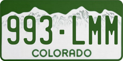 CO license plate 993LMM