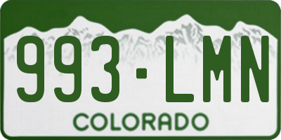 CO license plate 993LMN