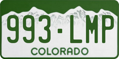 CO license plate 993LMP