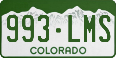 CO license plate 993LMS