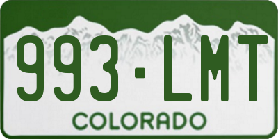CO license plate 993LMT