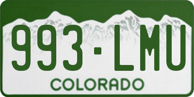 CO license plate 993LMU