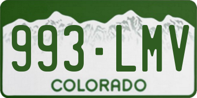 CO license plate 993LMV