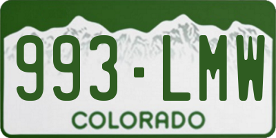 CO license plate 993LMW