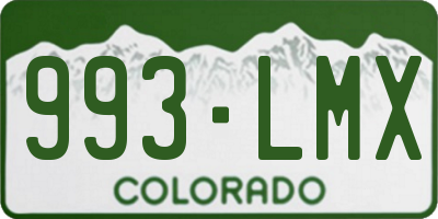 CO license plate 993LMX