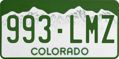 CO license plate 993LMZ