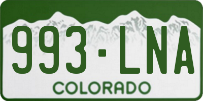 CO license plate 993LNA
