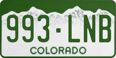 CO license plate 993LNB