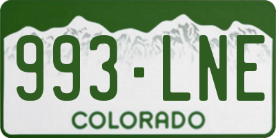 CO license plate 993LNE