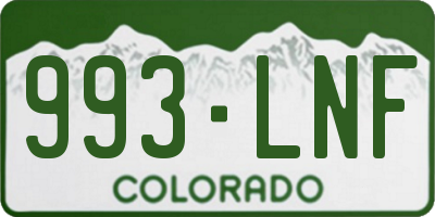 CO license plate 993LNF