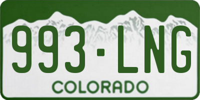 CO license plate 993LNG