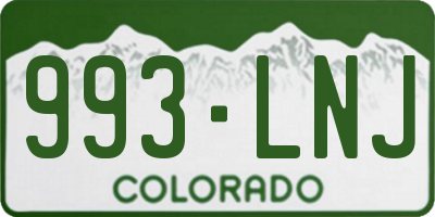 CO license plate 993LNJ
