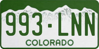 CO license plate 993LNN