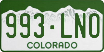 CO license plate 993LNO