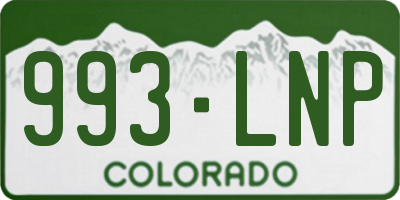 CO license plate 993LNP