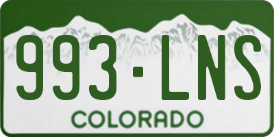 CO license plate 993LNS