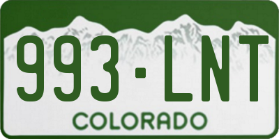 CO license plate 993LNT