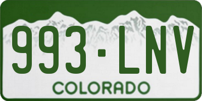 CO license plate 993LNV