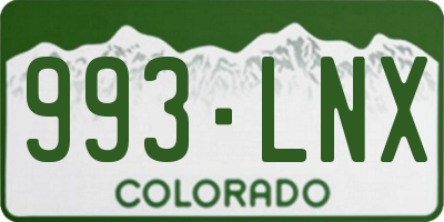 CO license plate 993LNX