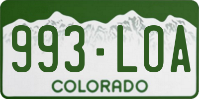 CO license plate 993LOA