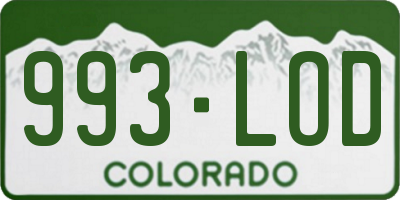 CO license plate 993LOD