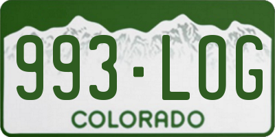 CO license plate 993LOG