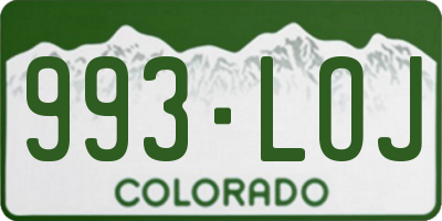 CO license plate 993LOJ