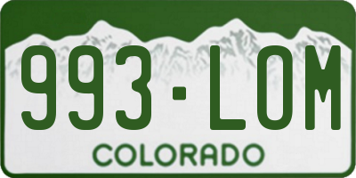 CO license plate 993LOM