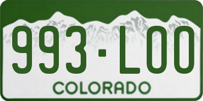 CO license plate 993LOO