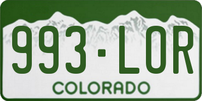 CO license plate 993LOR