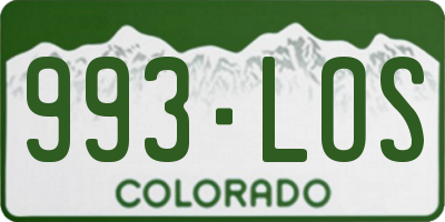 CO license plate 993LOS