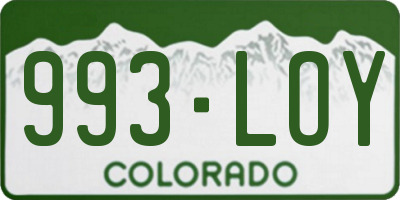 CO license plate 993LOY