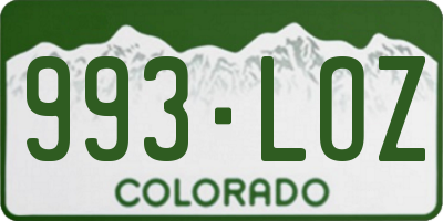 CO license plate 993LOZ