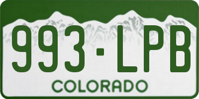 CO license plate 993LPB