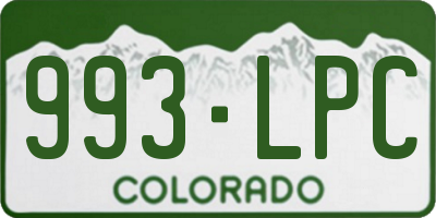 CO license plate 993LPC