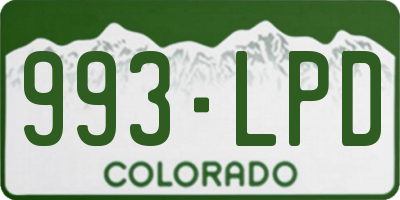CO license plate 993LPD
