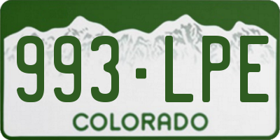 CO license plate 993LPE