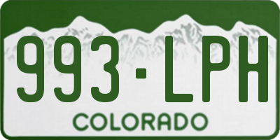 CO license plate 993LPH