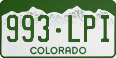 CO license plate 993LPI