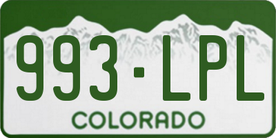 CO license plate 993LPL