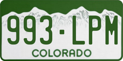 CO license plate 993LPM