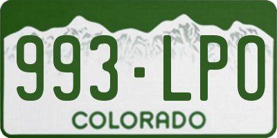 CO license plate 993LPO