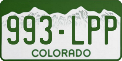 CO license plate 993LPP