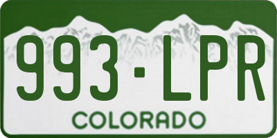 CO license plate 993LPR