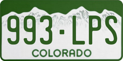 CO license plate 993LPS